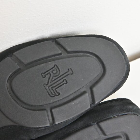 Lauren Ralph Lauren Candace Gold Ring Black Suede Ballet Flats Women's US9.5 UK7 - Picture 13 of 16